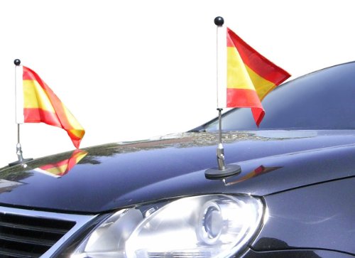 Paar magnetisch haftender Autofahnen-Ständer Diplomat-1.30 Spanien mit Super-Magnet für Ihre Autoflaggen - Auto Fahne & Flagge von DIPLOMAT-FLAGS