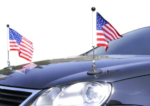 Paar magnetisch haftender Autofahnen-Ständer Diplomat-1.30 USA mit Super-Magnet für Ihre Autoflaggen - Auto Fahne & Flagge von DIPLOMAT-FLAGS