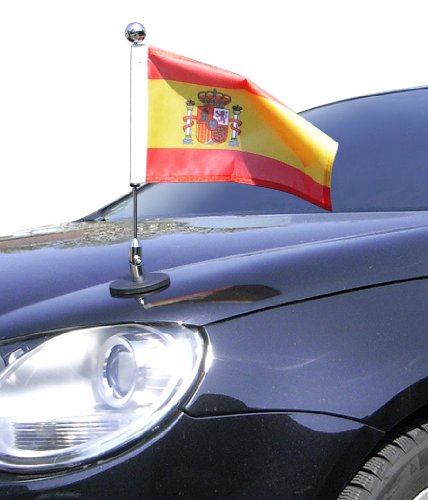 magnetisch haftender Autofahnen-Ständer Diplomat-1-Chrome Spanien mit Dienst-Wappen mit Super-Magnet für Ihre Autoflaggen - Auto Fahne & Flagge magnetisch haftender Autofahnen-Ständer Diplomat-1-Chrome Spanien mit Dienst-Wappen mit Super-Magnet für Ihre Autoflaggen - Auto Fahne & Flagge von DIPLOMAT-FLAGS