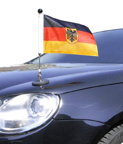 magnetisch haftender Autofahnen-Ständer Diplomat-1.30 Deutschland mit Dienst-Wappen mit Super-Magnet für Ihre Autoflaggen - Auto Fahne & Flagge von DIPLOMAT-FLAGS