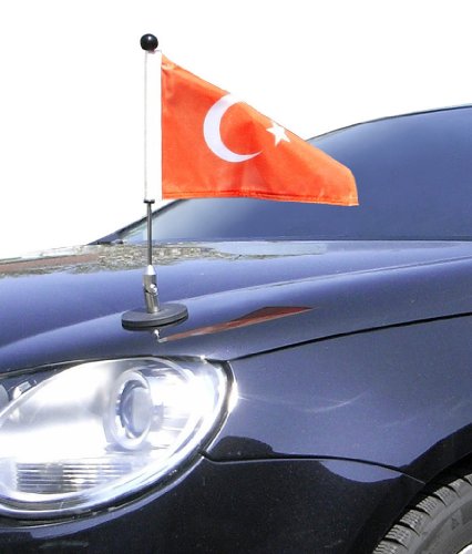 magnetisch haftender Autofahnen-Ständer Diplomat-1.30 Türkei mit Super-Magnet für Ihre Autoflaggen - Auto Fahne & Flagge von DIPLOMAT-FLAGS