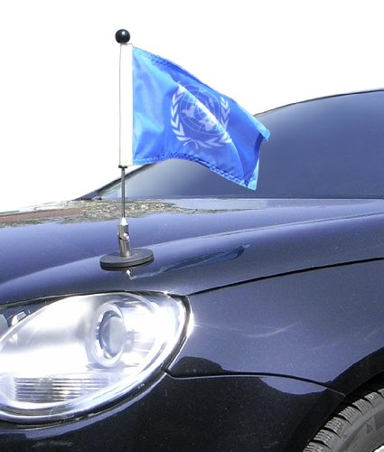 magnetisch haftender Autofahnen-Ständer Diplomat-1.30 Vereinte Nationen mit Super-Magnet für Ihre Autoflaggen - Auto Fahne & Flagge von DIPLOMAT-FLAGS