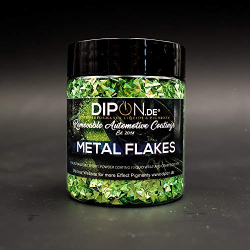 Effektpigment 3D Prismatic Green Flake Glitter Polyester EFfekt Farbpigment für Epoxidharz Resin Epoxy Autolack Aquarell Seife Kunst Geode von DIPON.DE HIGH PERFORMANCE LIQUIDS & PIGMENTS