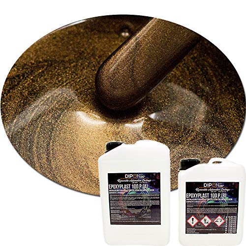 2K Epoxidharz Metallic Farben Effekt Set Epoxyplast 100P BRONZE BROWN METALLIC PEARL Perlglanzeffekt Glitter für Bodenbeschichtung Rivertisch Gießharz Laminierharz GFK Epoxy EP Holz von DIPON.DE HIGH PERFORMANCE LIQUIDS & PIGMENTS