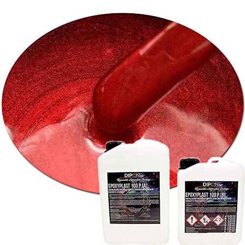 2K Epoxidharz Metallic Farben Effekt Set Epoxyplast 100P CARBON RED PEARL Perlglanzeffekt Glitter für Bodenbeschichtung Rivertisch Gießharz Laminierharz GFK Epoxy EP Holz von DIPON