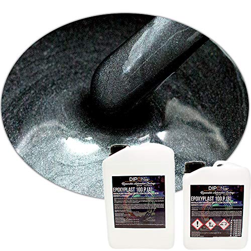 2K Epoxidharz Metallic Farben Effekt Set Epoxyplast 100P SPACE GREY PEARL Perlglanzeffekt Glitter für Bodenbeschichtung Rivertisch Gießharz Laminierharz GFK Epoxy EP Holz (1,5 KG + 15 Gr. Pigment) von DIPON