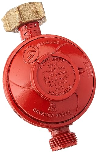 DIPRA 12534 Gasdruckregler mit Sicherheit Propan Sicherheitsgasregler, rot, Norme von DIPRA