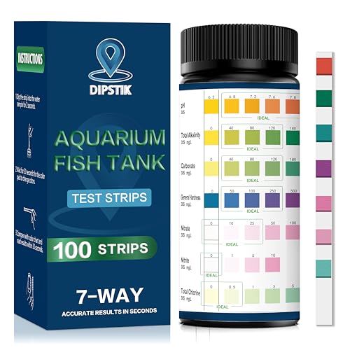 7 in1 Aquarium Teststreifen,100 Stück, Aquarium-Test-Set für Fischteich,Süßwasser,Gesamtalkalität,Gesamthärte, Karbonat,Nitrat, Nitrit, Cl2, pH 7 in1 Aquarium Teststreifen,100 Stück, Aquarium-Test-Set für Fischteich,Süßwasser,Gesamtalkalität,Gesamthärte, Karbonat,Nitrat, Nitrit, Cl2, pH von DIPSTIK
