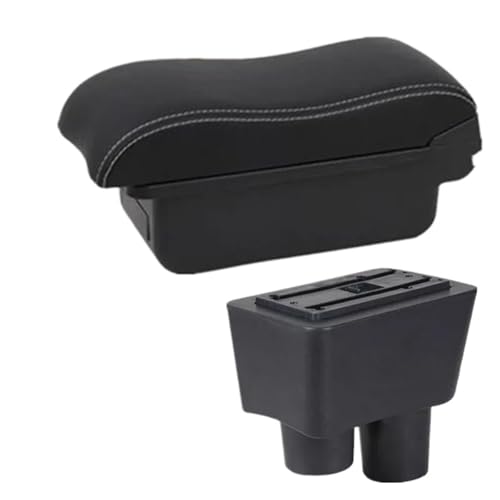 DIQXLGS Armlehne Für N&issan Für Almera Auto Armlehnenbox Aufbewahrungsbox Innenraum Nachrüstung(A3 Black white NO USB) von DIQXLGS
