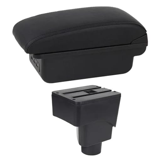 DIQXLGS Armlehnenbox Auto Für Ecosport 2013 2014 2015 2016 2017 Mittelkonsole Aufbewahrungsbox Doppelschicht USB(C1 Schwarze Linie) von DIQXLGS