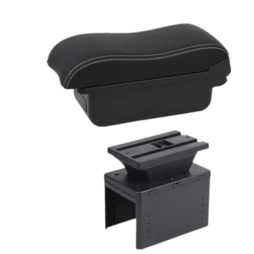 DIQXLGS Armlehnenbox Für TT Coupé Armlehnenbox Für TT Mittelkonsolen-Ablagefach Innenraum-Nachrüstteile(A3 Black white NO USB) von DIQXLGS