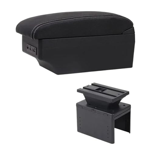 DIQXLGS Armlehnenbox Für TT Coupé Für TT Mittelstauraum Mit USB-Schnittstelle(E1 Weiße Linie) von DIQXLGS