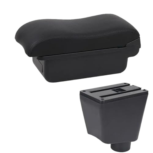DIQXLGS Auto-Armlehnenbox Für R&enault Für Clio 4 Für Clio 3 III IV Aufbewahrungsbox-Halter Aschenbecher Oberflächengekrümmte Armlehnenbox(C2 Schwarze Linie KEIN USB) von DIQXLGS