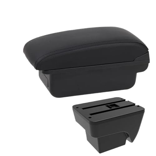 DIQXLGS Auto-Armlehnenmodifikation Multifunktions-Doppelschicht-Aufbewahrungsbox Mit USB-Ladung Für SEAT Für IBIZA(A2 schwarze Linie Kein USB) von DIQXLGS