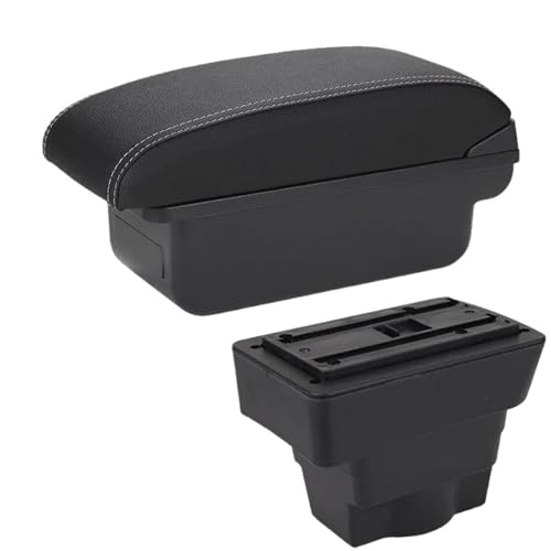 DIQXLGS Autoarmlehnenbox Für Opel Für Astra Für Astra J 2012 2013 2014 2015 2016 2017 2018-2020 Armlehnenbox Aufbewahrungsbox Nachrüstteil(C3 Schwarz weiß KEIN USB) von DIQXLGS
