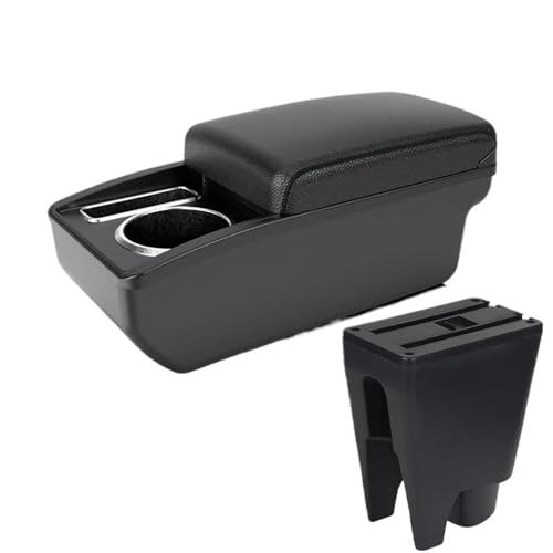 DIQXLGS Für BYD F0 Armlehnenbox Mittelkonsole Aufbewahrungsbox USB Und Getränkehalter(A2 schwarze Linie Kein USB) von DIQXLGS