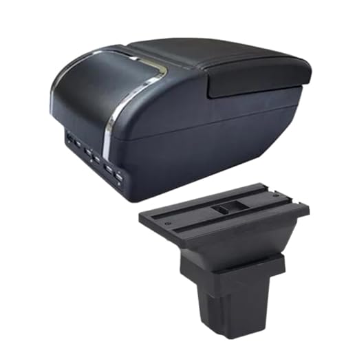 DIQXLGS Für C&hevrolet Für Trax Armlehnenbox Armlehne Auto 2013 2014 2015 2016 2017 2018 2019 2020 Armablagebox Zubehör(E black line 9USB) von DIQXLGS