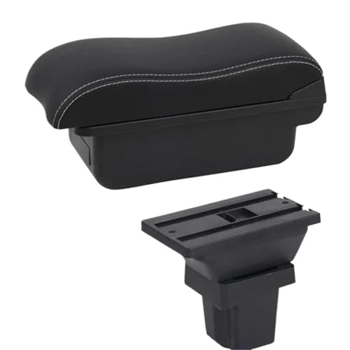 DIQXLGS Für C&hevrolet Für Trax Armlehnenbox Für C&hevrolet Für Tracker 2013-2017 Leder-Armlehne Mittelkonsole Aufbewahrung USB(B2 Weiße Linie) von DIQXLGS