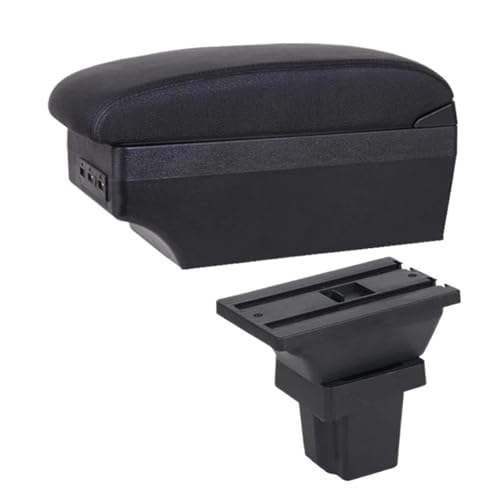 DIQXLGS Für C&hevrolet Für Trax Armlehnenbox Für C&hevrolet Für Tracker 2013-2017 Leder-Armlehne Mittelkonsole Aufbewahrung USB(E1 Schwarze Linie) von DIQXLGS