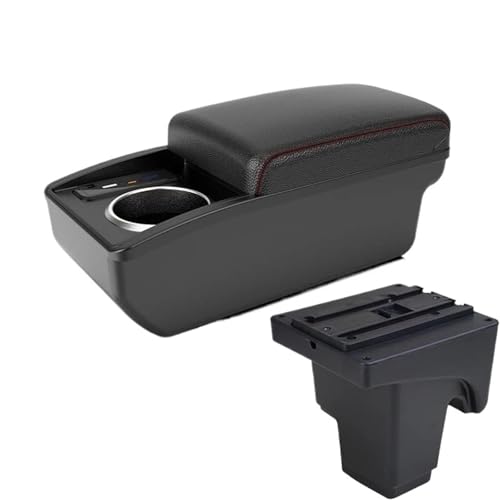 DIQXLGS Für FOCUS 3 Armlehnenfach Für F&ord Für Focus III MK3 Autoarmlehnen Aufbewahrungsbox(B1 Red line 6 usb) von DIQXLGS