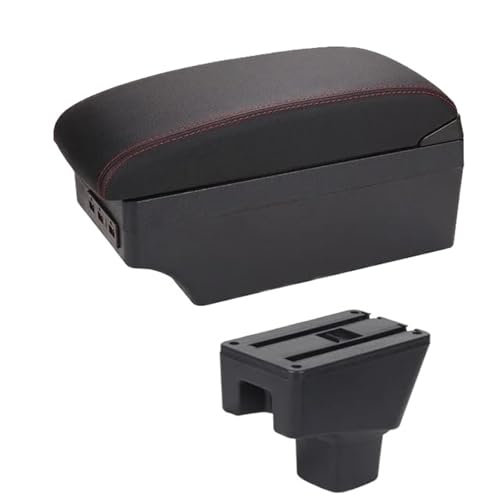 DIQXLGS Für Fiat Für Sedici Armlehnenbox Zentral Lagerinhalt Aufbewahrungsbox Armlehnenbox Mit Getränkehalter USB-Schnittstelle(C1 rote Linie 7USB) von DIQXLGS
