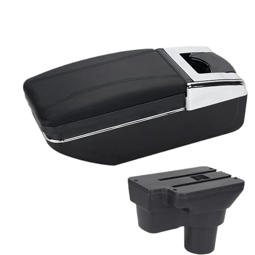 DIQXLGS Für Hyundai Für Solaris 2 Für Accent Für Verna 2017 2018 2019 2020 2021 2022 Auto-Armlehnen-Zentralstaufach(A2 schwarze Linie Kein USB) von DIQXLGS