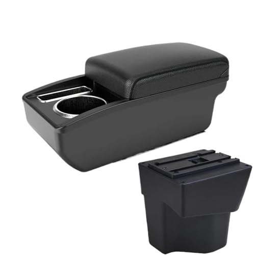 DIQXLGS Für KIA Rio 3 Armlehnenbox Für KIA K2 Für X-line Rio 3 2011 2012-2016 Auto Armlehnen Zubehör Innenraum Aufbewahrungsbox(Schwarze Linie Kein USB) von DIQXLGS