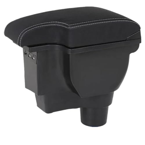 DIQXLGS Für Kia Für Rio 4 Armlehne Für Kia Für Rio X Für X-Line 2017-2023 Zentrale Aufbewahrungsbox Nachrüstsatz Innenraum Mit USB(A 3 style leather 3USB) von DIQXLGS