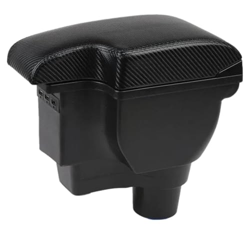DIQXLGS Für Kia Für Rio 4 Armlehne Für Kia Für Rio X Für X-Line 2017-2023 Zentrale Aufbewahrungsbox Nachrüstsatz Innenraum Mit USB(C2 Carbon texture 3usb) von DIQXLGS