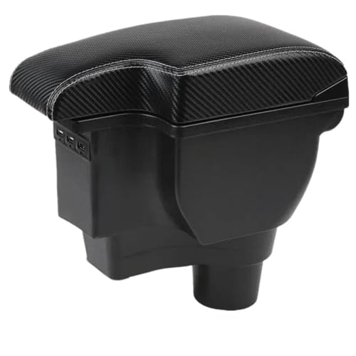 DIQXLGS Für Kia Für Rio 4 Armlehne Für Kia Für Rio X Für X-Line 2017-2023 Zentrale Aufbewahrungsbox Nachrüstsatz Innenraum Mit USB(C3 Carbon texture 3usb) von DIQXLGS