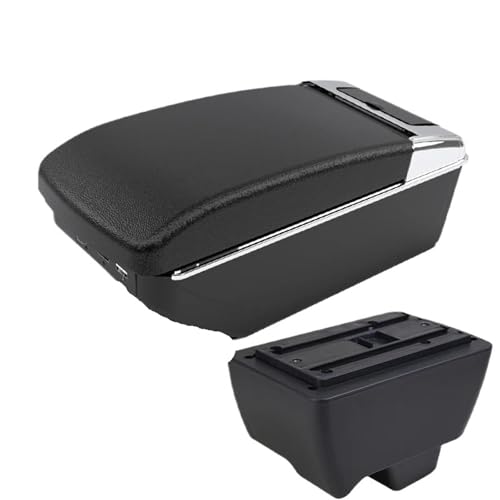 DIQXLGS Für Mahindra Für Bolero Universal-Armlehnenfach Mittelkonsole Staufach Getränkehalter Aschenbecher(A2 Black line7 USB) von DIQXLGS