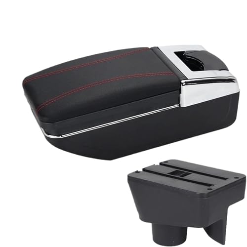 DIQXLGS Für Morris Für Garagen MG3 Armlehnenfach Für MG MG3 Auto Mittelkonsole Armlehnenmodifikationszubehör Mit USB(A1 Schwarz Rot KEIN USB) von DIQXLGS