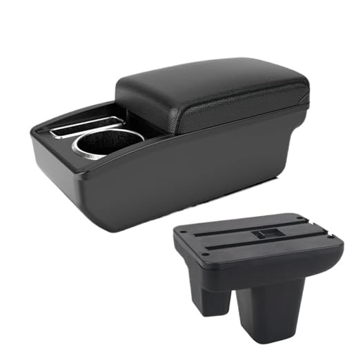 DIQXLGS Für Morris Für Garages MG3 Armlehnenbox Mittelkonsole Zentrales Aufbewahrungsfach Mit Getränkehalter USB(A2 schwarze Linie Kein USB) von DIQXLGS