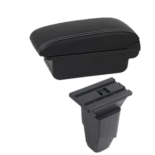 DIQXLGS Für Peugeot 206 Armlehnenbox Für Peugeot 206 207 CC Cabrio Auto-Armlehnenbox(B1 Schwarz weiß 3USB) von DIQXLGS