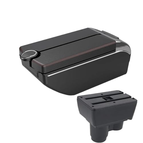 DIQXLGS Für R&enault Für Duster Armlehne Für Dacia Für Duster Armlehnenbox 2019-2024 Mittelkonsolen-Aufbewahrungsbox(B1 Red line 7 usb) von DIQXLGS