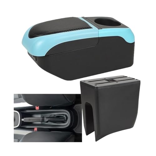 DIQXLGS Für R&enault K-ZE Auto Armlehnenbox Armlehnenbox Mittelkonsolenbox Internes Retrofit USB-Laden(Schwarz Blau) von DIQXLGS