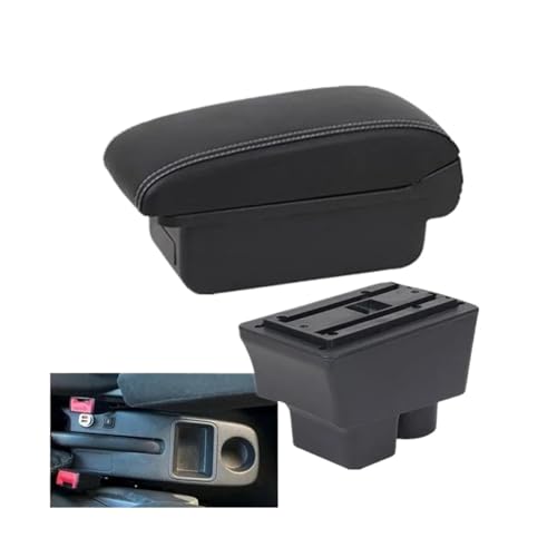 DIQXLGS Für S&koda Für FABIA Armlehne Für S&koda Für Fabia 2 2008-2014 Auto-Armlehnenbox Nachrüstteile Aufbewahrungsbox Innenraumteile(A3 Black white NO USB) von DIQXLGS