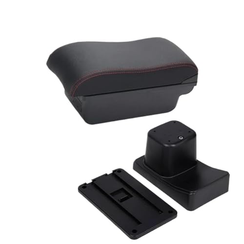 DIQXLGS Für Suzuki Für Baleno Armlehne 2017 2018 2019 Nachrüstteile Armlehnen-Box Mittelkonsolen-Box 3USB(C1 Schwarz Rot KEIN USB) von DIQXLGS