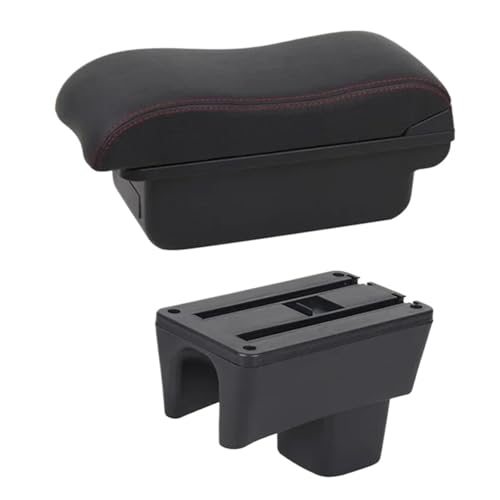 DIQXLGS Für Suzuki Für Swift 2005-2019 2020 2021 2022 2023 Armlehnenbox Mittelkonsole Innenraumdetails Aufbewahrungsbox(B2 Rote Linie) von DIQXLGS