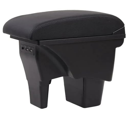 DIQXLGS Für Suzuki Für Vitara Armaturenbrettbox Universelle Auto-Mittelkonsole Modifikationszubehör Doppelt Erhöht Mit USB(Black black lines) von DIQXLGS