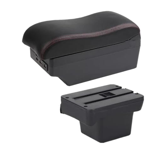 DIQXLGS Für VW Für Caddy 5 2024 Armlehnenbox Innenausstattung(C red line 7USB) von DIQXLGS