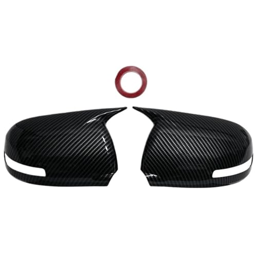 DIQXLGS Spiegelabdeckungen Für Mitsubishi ASX Für Outlander 2013-2021 Rückspiegel Abdeckung Blinker Flügel Tür Seite Gehäuse Rahmen Shell Kappe Deckel Seitenspiegelabdeckungen(Kohlefasermuster) von DIQXLGS