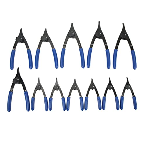 12 -pcs -Schnappring -Zange eingestuft gerade gebogene Kiefer universelle interne externe Circlip -Bestimmung zur automatischen Reparaturmetallkonstruktion von DIRBAK