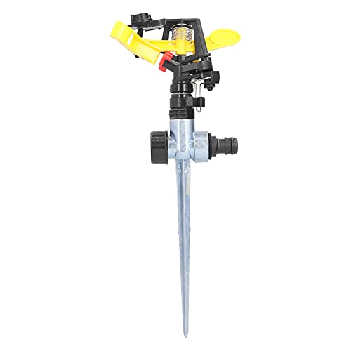 360 Grad verstellbarer Sprinkler, Bodeneinsatz, rotierende Sprühdüse, hydraulisch angetriebene Weitbereichsbewässerung für Garten, Rasen, Hof, ABS-Zinklegierung, 165 g von DIRBAK