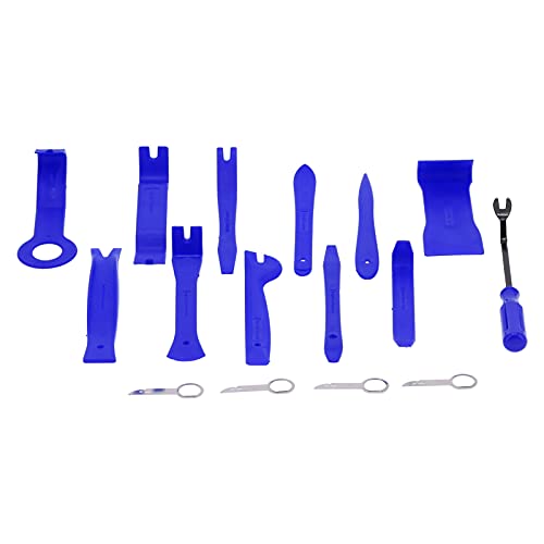 Auto Entfernung Tool Car Trim Tool Set Auto Pry Tool Kit Auto Trim Tool Kit für Auto -Tür -Panel Instrumente Schreibtisch Nylon Manganstahl Edelstahl Pom 16pcs (Blue) von DIRBAK