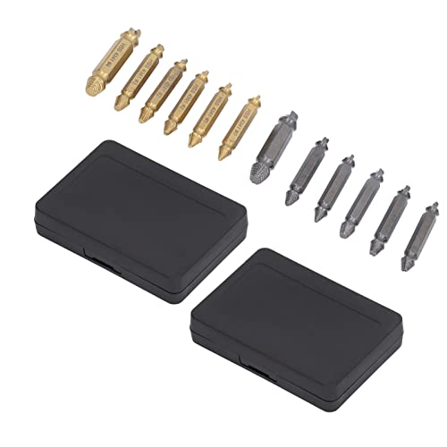 Beschädigter Schraubenextraktionskit 12 Stk hohe Härte HSS Stripped Screet Remover Werkzeug für ED -Schalte und Schrauben Gold Silber von DIRBAK