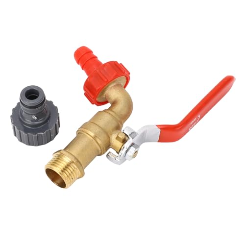 Bewässerungsschlauch BIBB Männliches Messing Wasserventil Schneller Öffnung Einlass G1/2in DN15 Outlet Schlauchadapter G3/8in G1/4in für Gartenautos Waschanlagen von DIRBAK