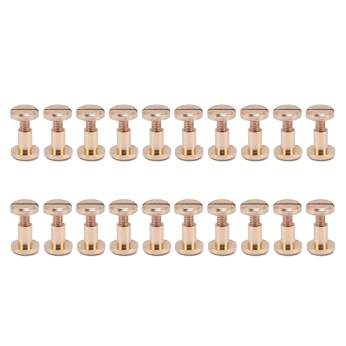 Buchblindschraube Nieten Lederbindungspfosten Bolzen Zinklegierung Sicherere Fixierung für DIY -Lederhandwerksbandhandhandschuhe Kleidung 40pcs 8 x 6mm von DIRBAK