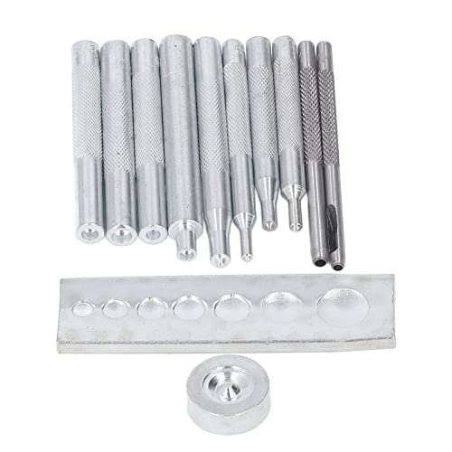 Craft Tool Die Punch Kit hohe Härte Anti -DIY -Ledercraft Punch Kit mit universeller Basis für Haushaltsleder -Punch -Werkzeug Edelstahl 12pcs Set von DIRBAK