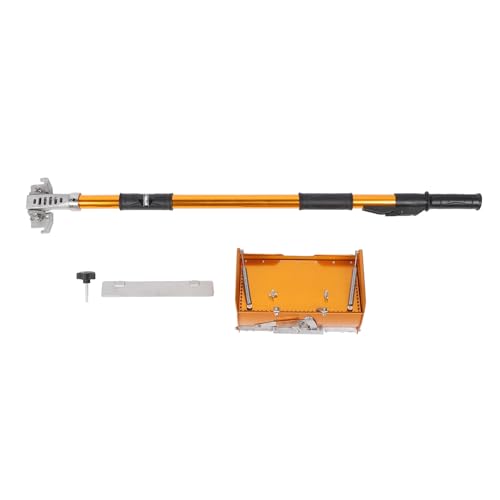 DIRBAK 10 Zoll Trockenbau Flat Finishing Box mit 38,6-70,9 Zoll Teleskopgriff | Aluminium -Schlammbox -Werkzeug für Gipsbrett und Wandboard von DIRBAK